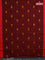 Chettinad cotton saree deep maroon and red with allover stripe pattern & thread woven buttas and simple border