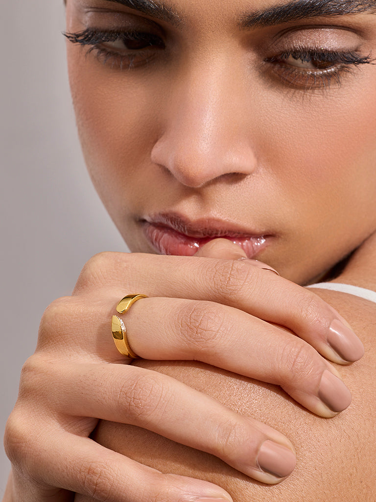 Pome Luxe Yellow Lab Diamond Chevron Ring