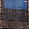 Assam partly silk saree blue and black with digital prints & zari weaves and zari woven border