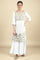 White Floral Printed Straight Kurta and Palazzo Set