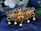 Antique Hair clip medium size lakshmi design with kemp & cz stones annd pearl hangings