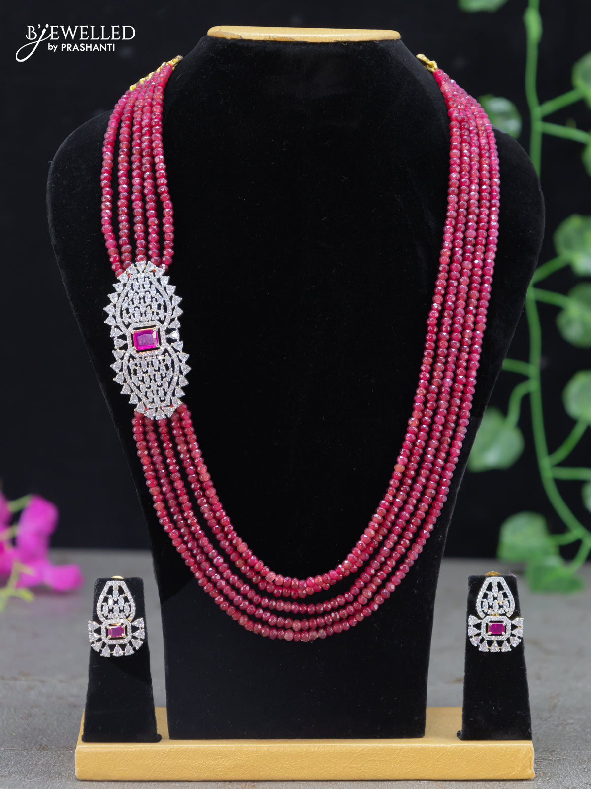 Inyat Ruby Bridal Necklace Set With Earrings/ Gold Plated With Natural  Rubies/ Raani Haar/ Sabyasachi Style Indian Bridal Necklace - Etsy | Indian  wedding jewelry sets, Beaded necklace designs, Bridal necklace set