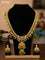 Antique haaram lakshmi pendant with kemp & cz stones and pearl hangings