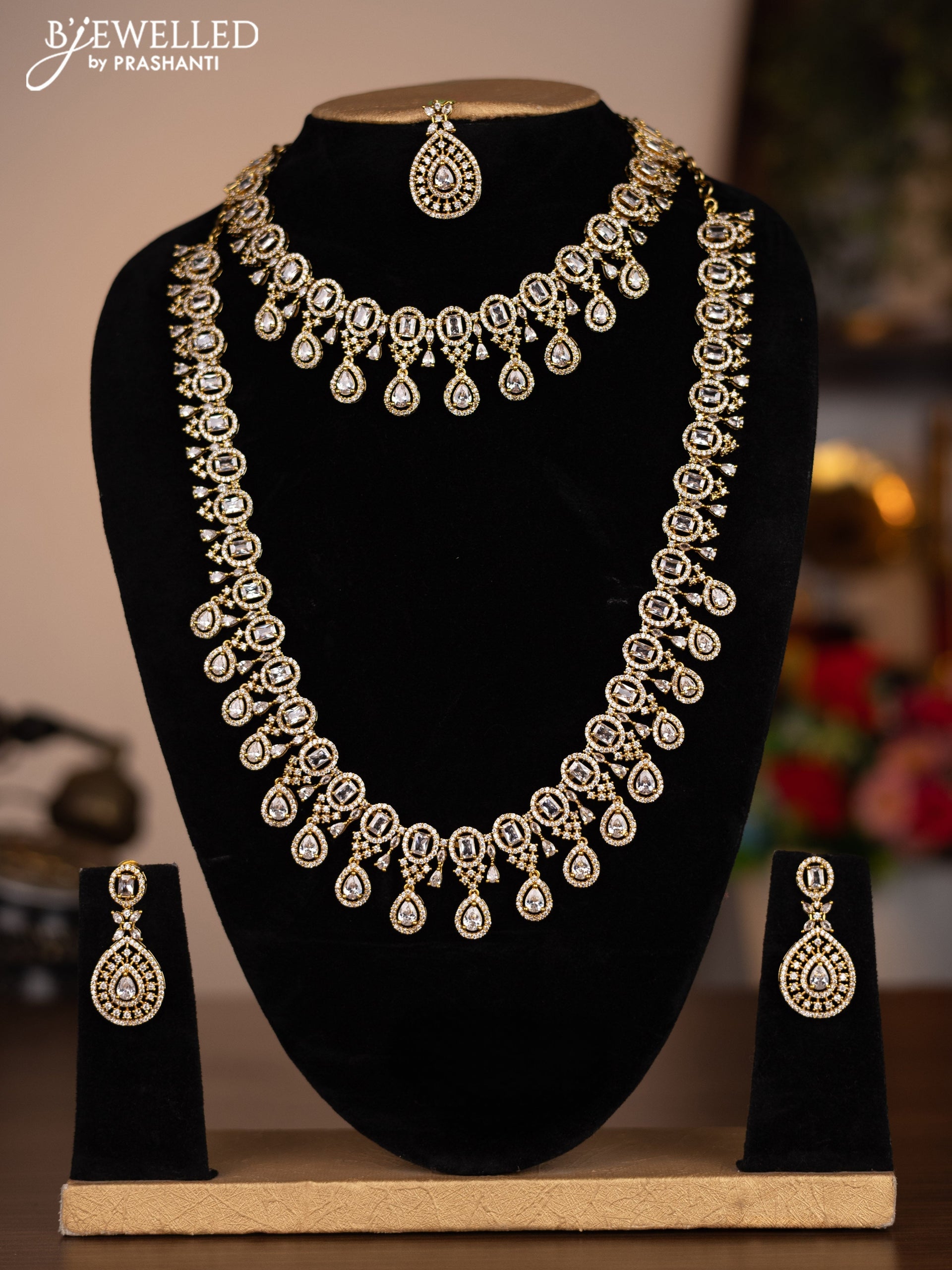 Antique combo set with simple design and cz stones