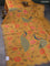 Banarasi silk saree mustard yellow with allover floral prints and scallop design border