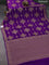 Banarasi crepe saree violet with allover thread & zari weaves and woven border