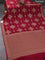 Banarasi crepe saree maroon with allover thread & zari geometric weaves and woven border