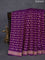 Banarasi crepe saree violet with allover thread & zari geometric weaves and woven border
