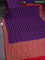 Banarasi crepe saree violet and red with allover thread & zari weaves and woven border