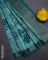 Chanderi silk cotton saree teal blue and teal green with allover prints and banarasi style border