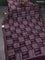 Chanderi silk cotton saree wine shade with allover prints & mirror work and woven border