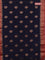 Banarasi semi matka saree navy blue and red with thread & zari woven floral buttas and banarastyle border