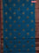 Banarasi semi matka saree teal blue and wine shade with thread & zari woven buttas and banarasi style border