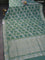 Banarasi semi katan silk saree dual shade of teal bluish green with allover silver & gold zari weaves and zari woven border