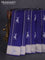 Banarasi semi katan silk saree dark blue with allover silver & gold zari weaves and deer design zari woven border