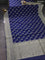 Banarasi semi katan silk saree dark blue with zari woven buttas and zari woven border
