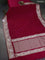 Banarasi semi katan silk saree pink with silver zari woven buttas and rich zari woven border
