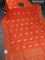 Banarasi silk saree orange and pink with zari woven elephant buttas and zari woven border