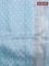 Banarasi tissue silk saree pastel blue with allover thread woven floral weaves and silver zari woven border