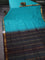 10 Yards silk cotton saree teal blue and wine shade with plain body and paisley zari woven border