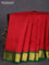 10 yards silk saree maroon and green with palin body and temple design zari woven border