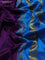 10 yards silk saree purple and cs blue with plain body and temple design rettapet zari woven border