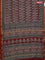 Chanderi bagru saree maroon and cream with allover prints and maheswari border