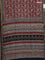 Chanderi bagru saree maroon and black with allover kalamkari prints and mageshwari border