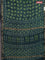 Chanderi bagru saree peacock green with allover prints and mageshwari border