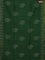 Chanderi bagru saree green with floral butta prints and small zari woven border