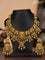 Antique necklace lakshmi pendant  with kemp stones and pearl & golden beads hanging