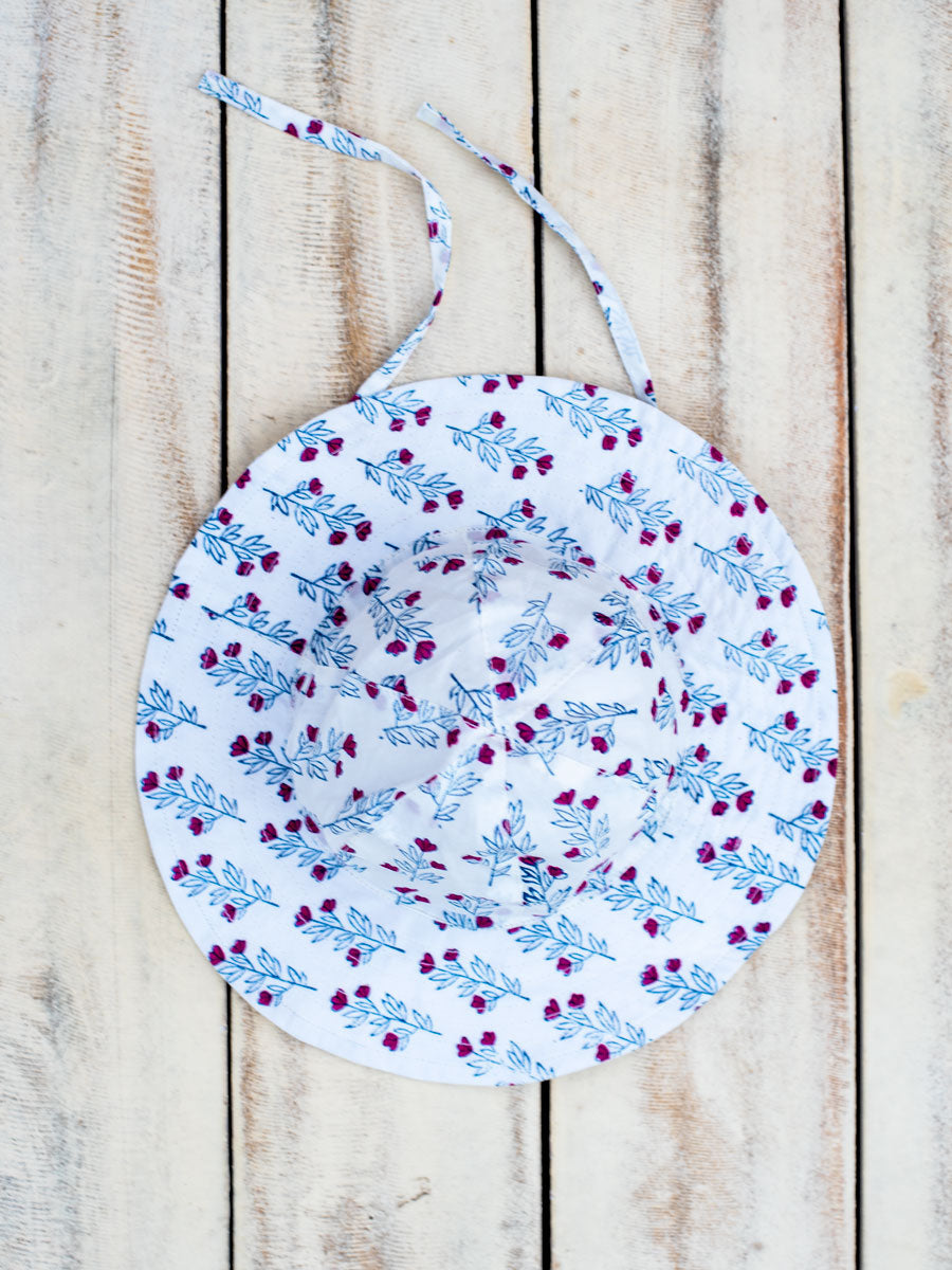 Spring Bloom Block Printed Cotton Hat