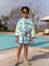 Dino Block Printed Waffle Cotton Bath Robe