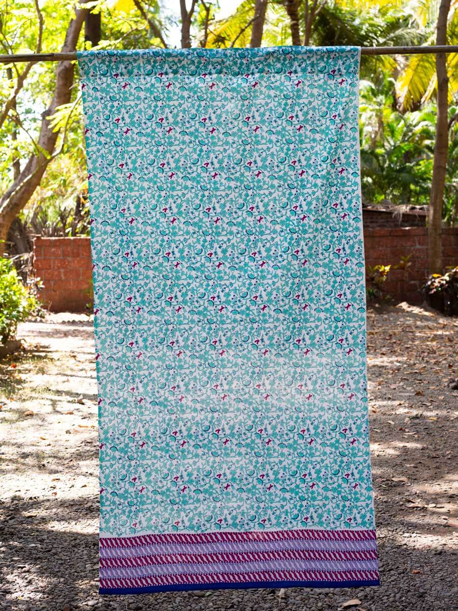 Firefly Block Printed Cotton Curtain