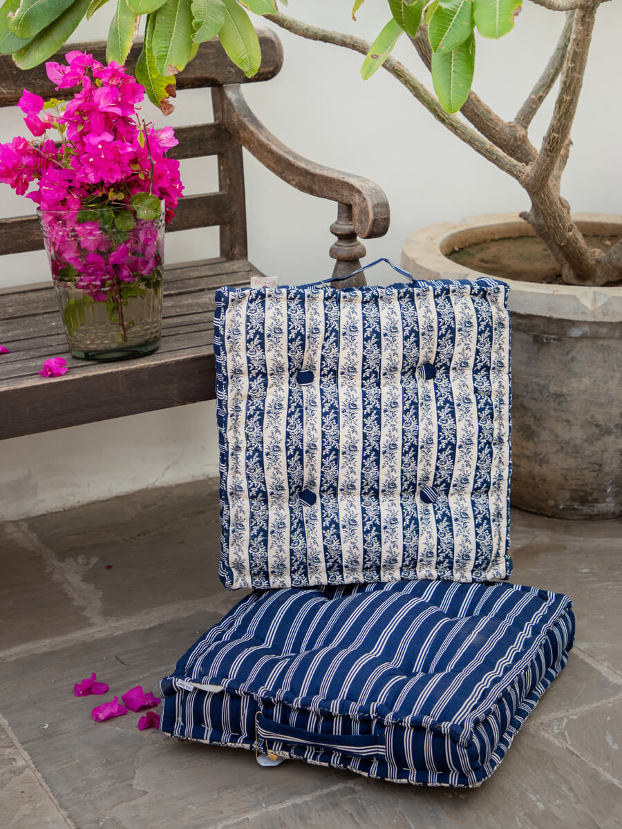 Night Sky Tufted Fabric Floor Cushions