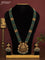 Antique beade haaram lakshmi pendant with kemp stones and pearl & golden beads hanging