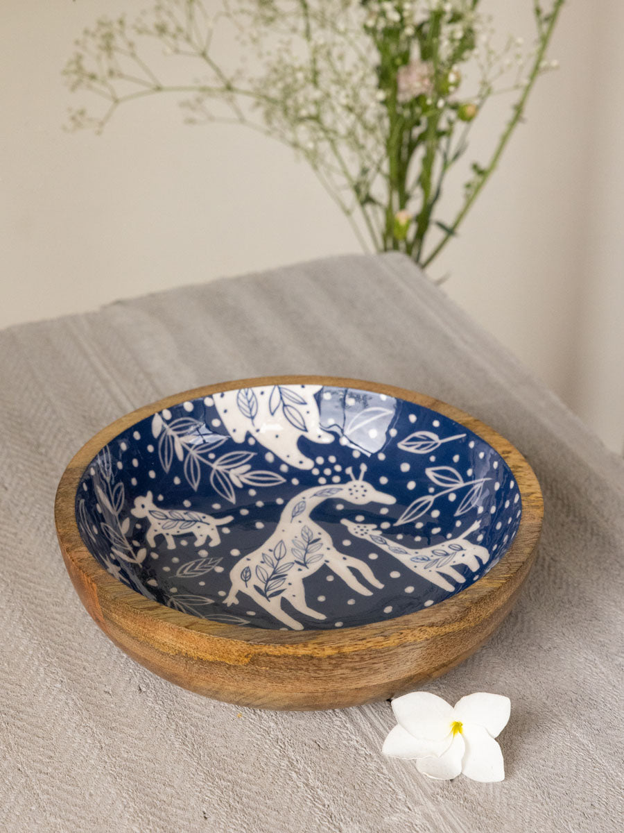 Jungle Safari Wide Wooden Bowl