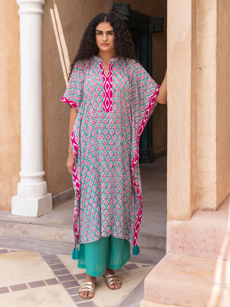 Set of 2 - Kalindi Kaftan Kurta and Palazzo