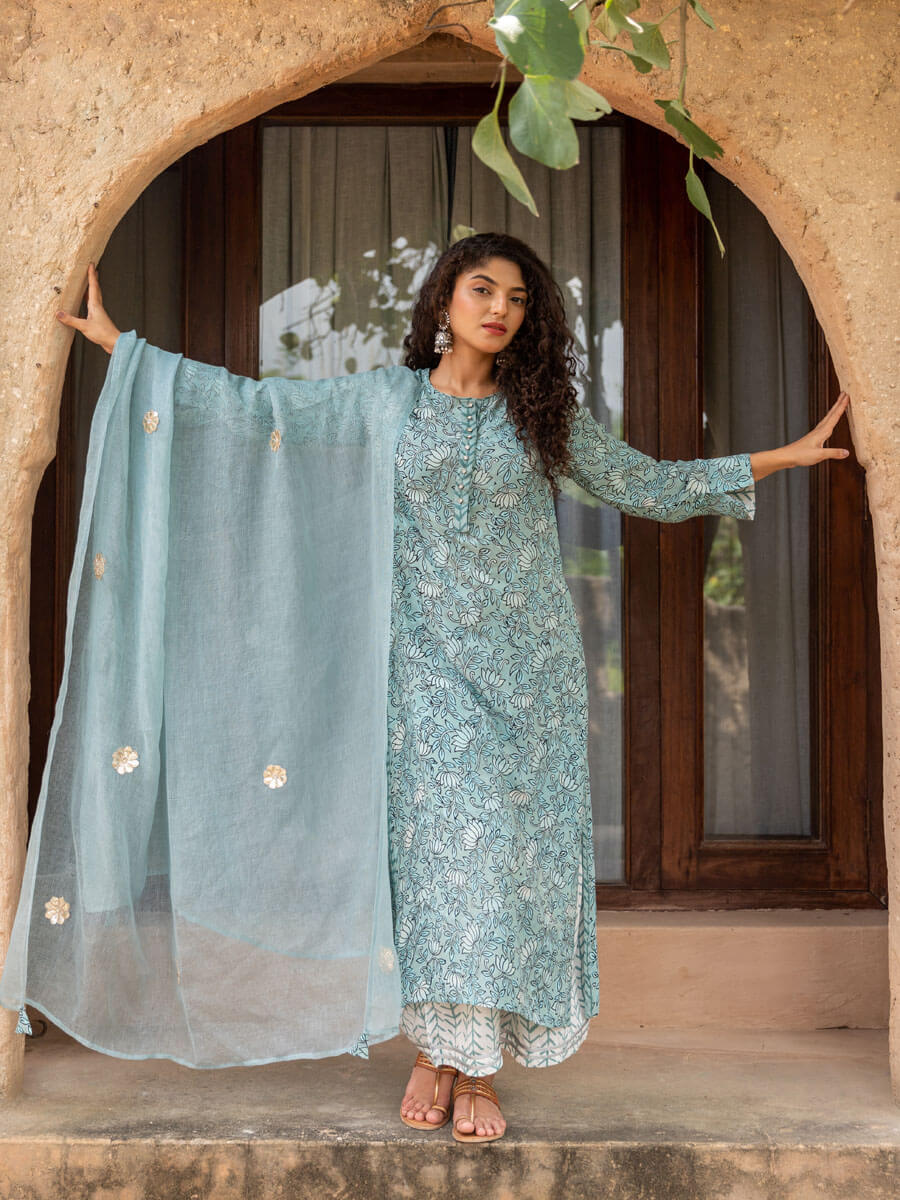 Set of 3 - Gautami Modal Kurta, Palazzo and Dupatta