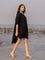 Sajdaa Black Oversized Asymmetrical Long Shirt