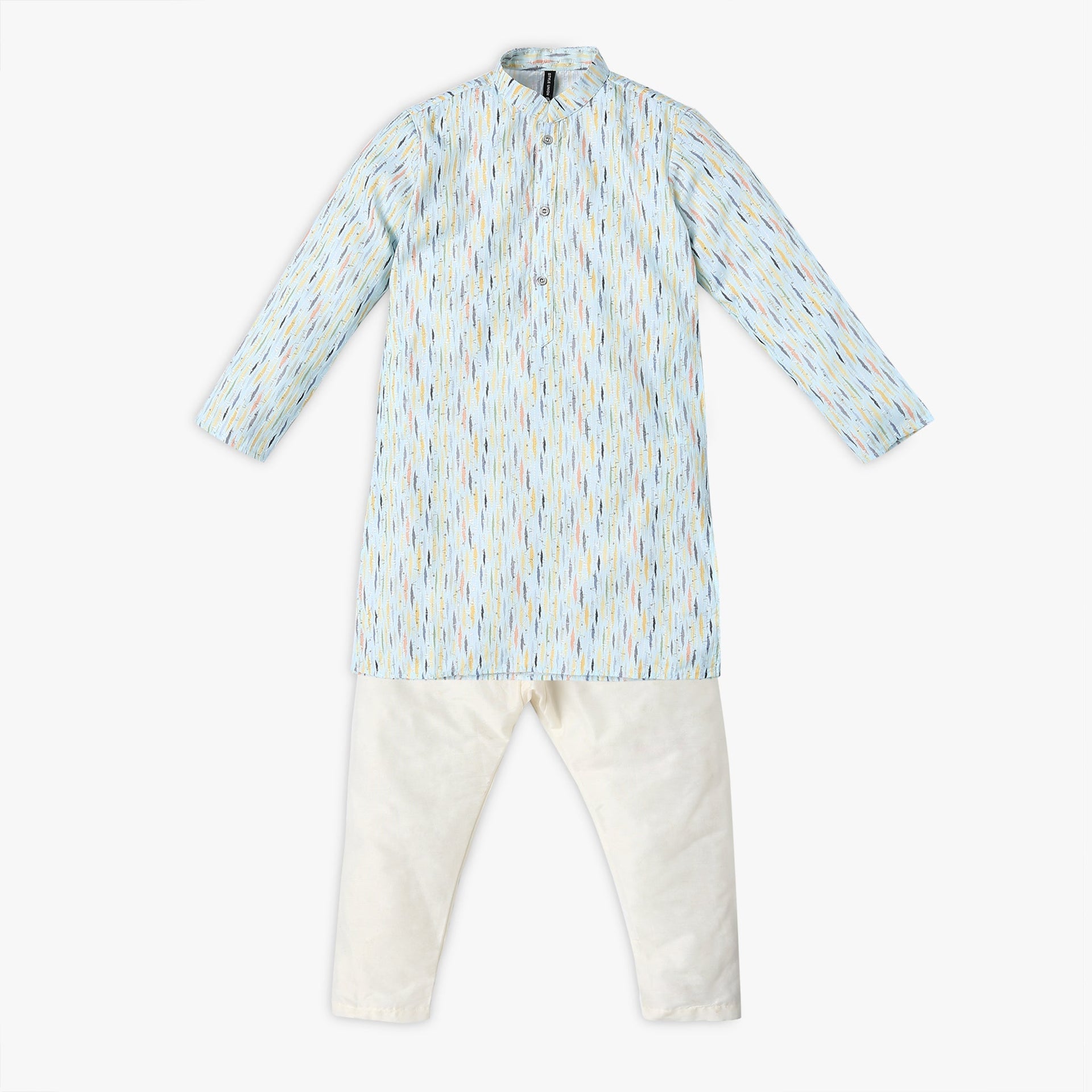 Boy's Regular Fit Embellished Kurta With Pant Set