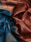 Banarasi tussar silk saree peacock blue and rust shade with thread & zari buttas and banarasi style border