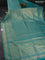 Banarasi silk saree teal green shade with allover zari woven brocade weaves and zari woven border