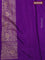 Banarasi crepe saree violet with allover thread & zari weaves and woven border
