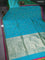 Banarasi katan silk saree dual shade of teal green and pink with zari woven floral buttas and simple border