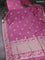 Banarasi semi katan saree mauve pink with zari woven buttas and zari woven border