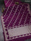 Banarasi semi katan saree purple with silver & gold zari weaves and zari woven border