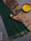 Bengal soft cotton saree green and maroon with plain body and zari woven border