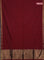 Bengal soft cotton saree maroon and blue with plain body and zari woven border