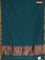 Bengal soft cotton saree teal green and maroon with plain body and zari woven border